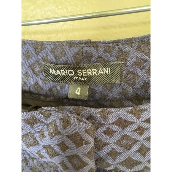 Mario Serrani Italy Womens Navy Geometric Pattern Womens Pants 4 rayon‎ - Picture 3 of 7